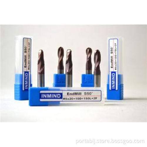 HRC50 Carbide Ball Nose End Mill Mirco Grain Cutting Tool E